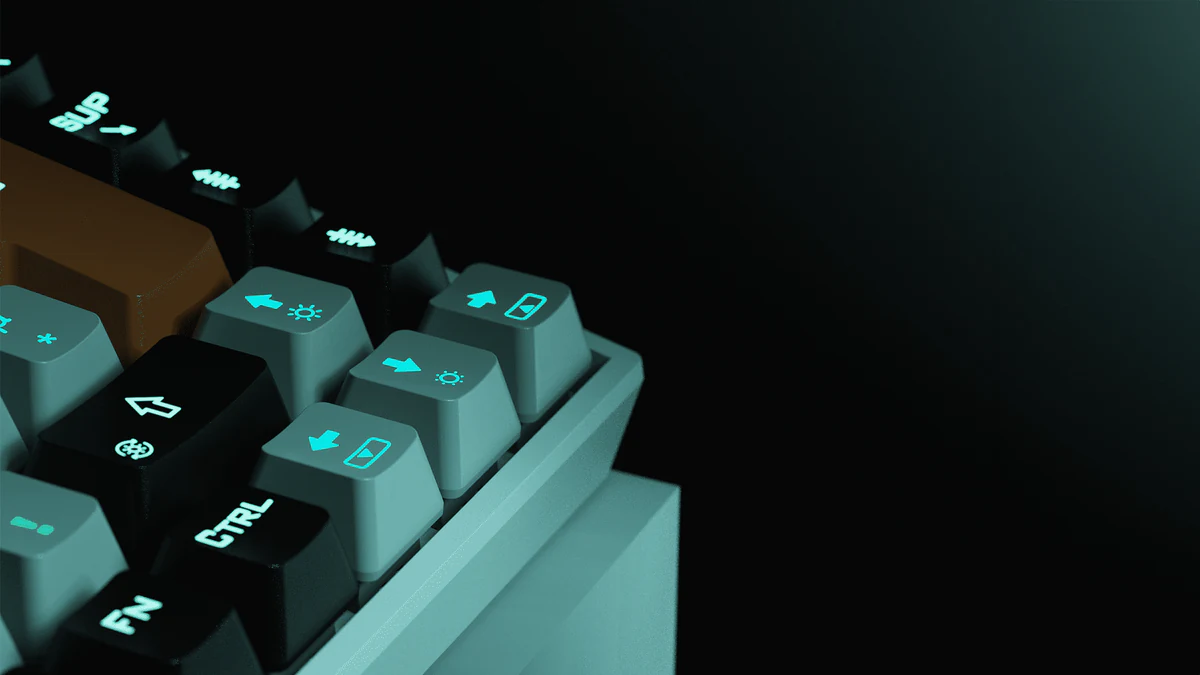 Precision keys, macro detail.