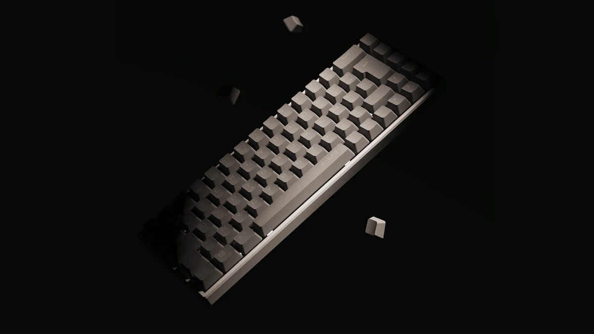 G-Lab Keyz Titanium grey colourway with shadow render
