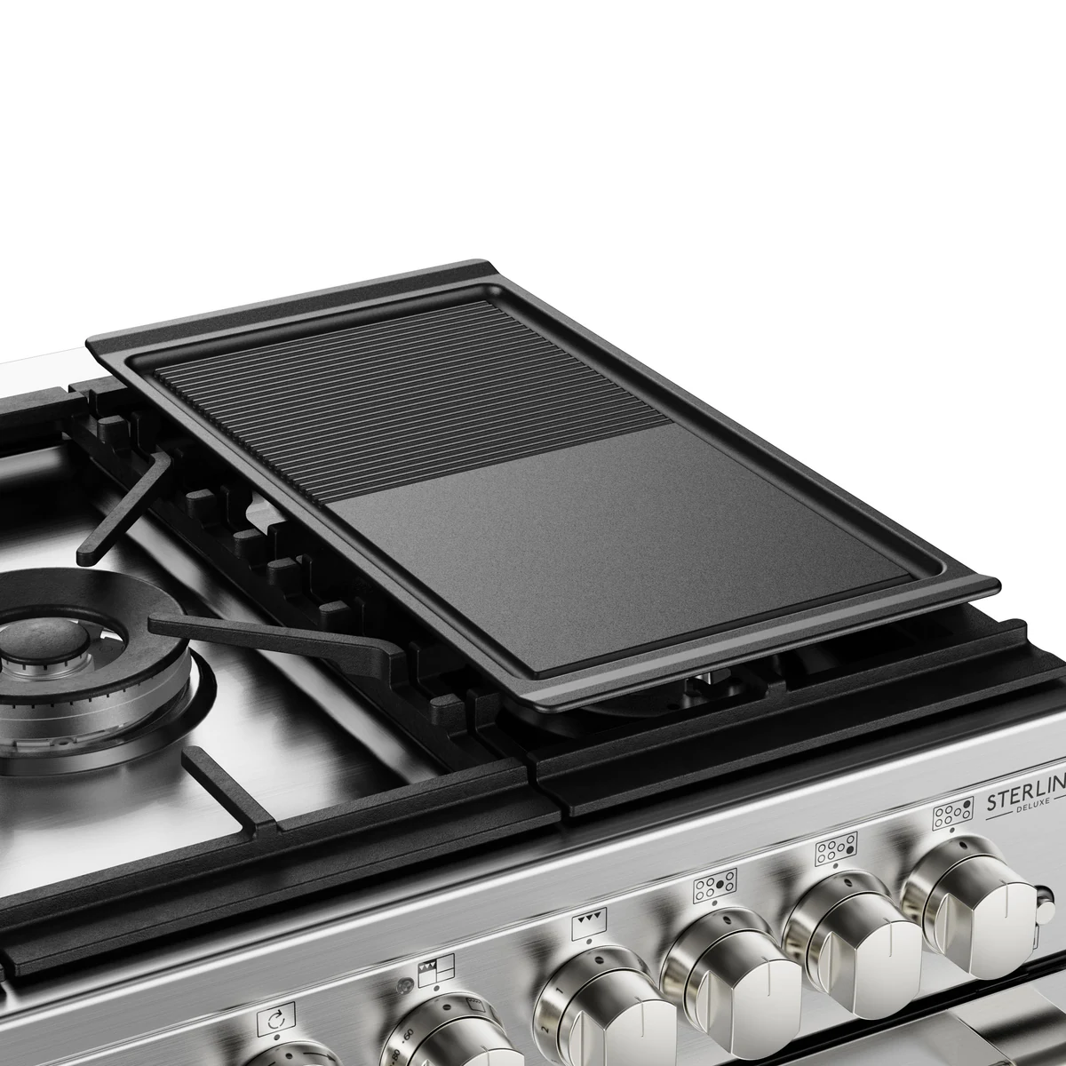 Glen Dimplex Sterling DF DX 1000, Griddle close-up, Silver finish