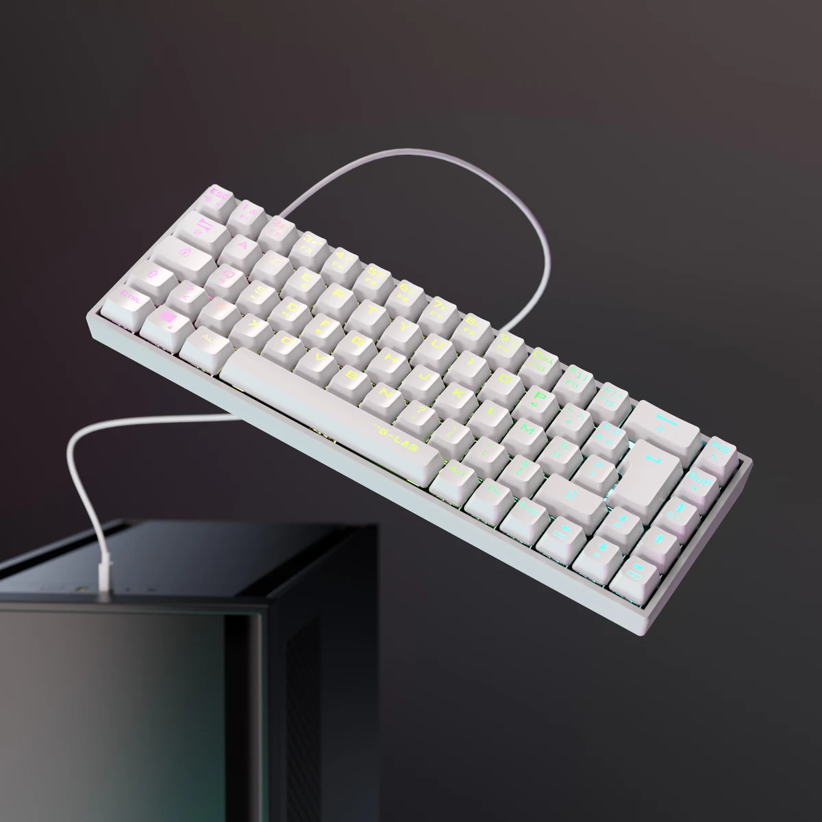 G-Lab Keyz Titanium wired white colourway render