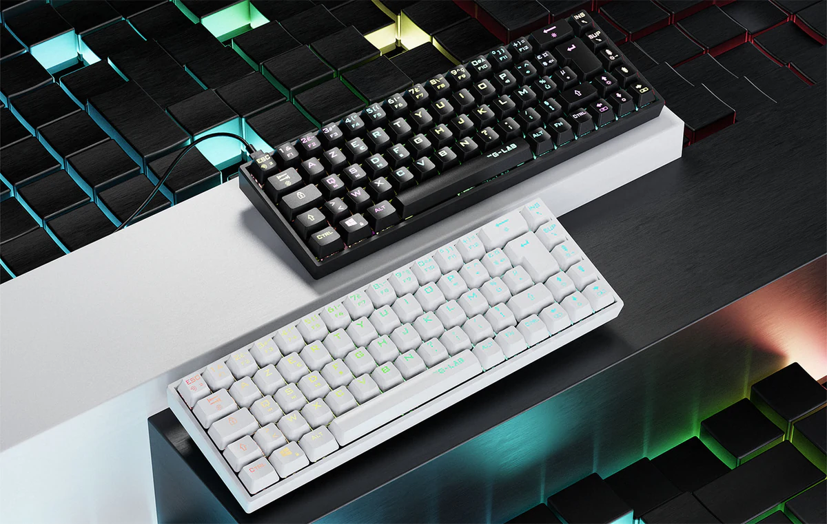 G-Lab Keyz Titanium hero render, full keyboard front view