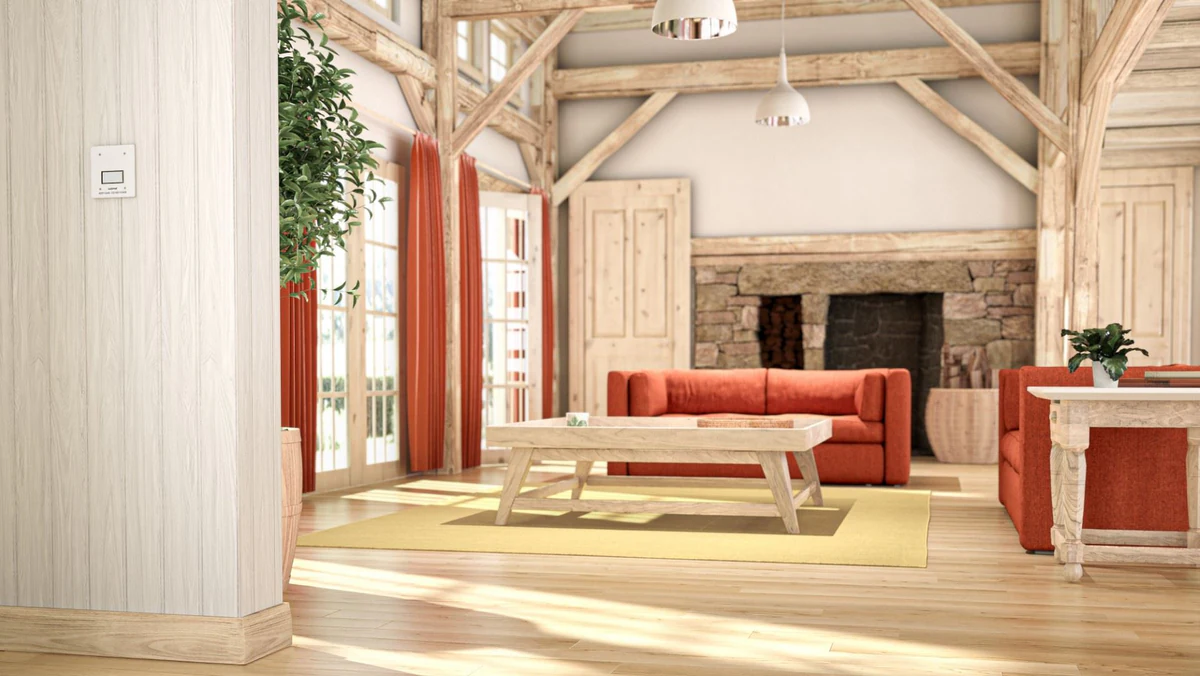 Plumis Automist cabin CGI, white and red colourway