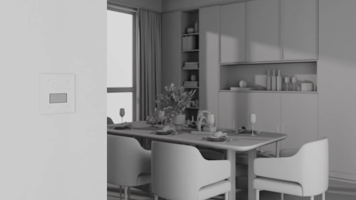 Plumis Automist greycard preview, dining room simulation pass