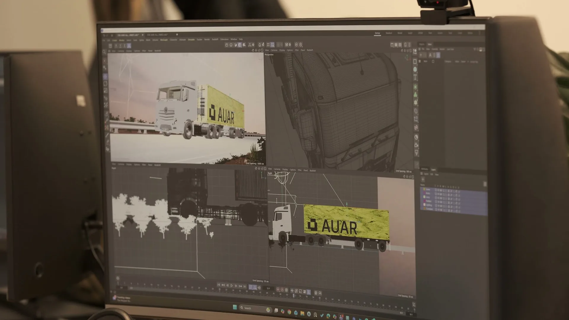 AUAR MicroFactory frame review at the XO3D studio during lighting sign-off
