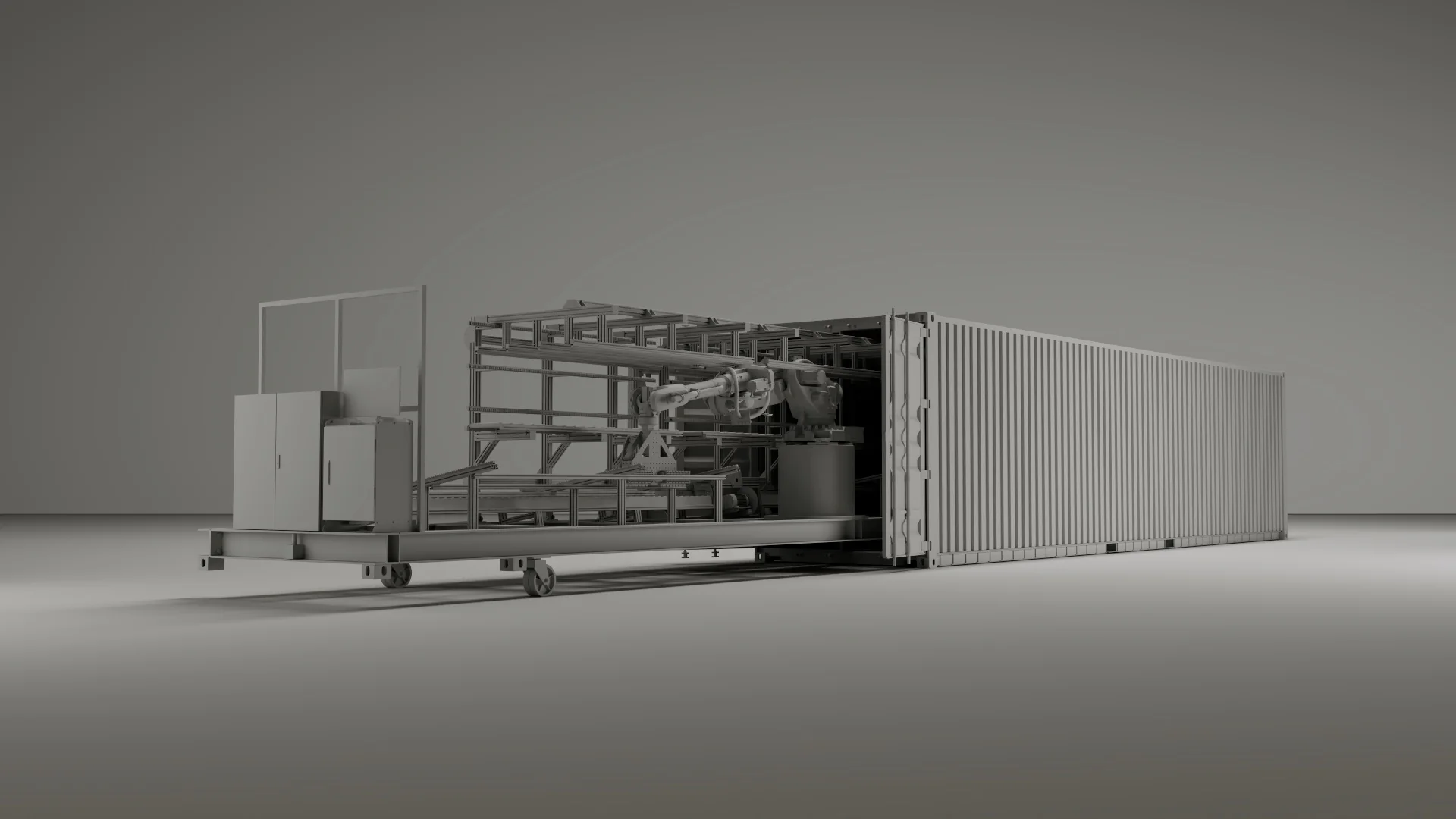 AUAR, grey card pass B01, robot cell deploying from the container for camera sign-off