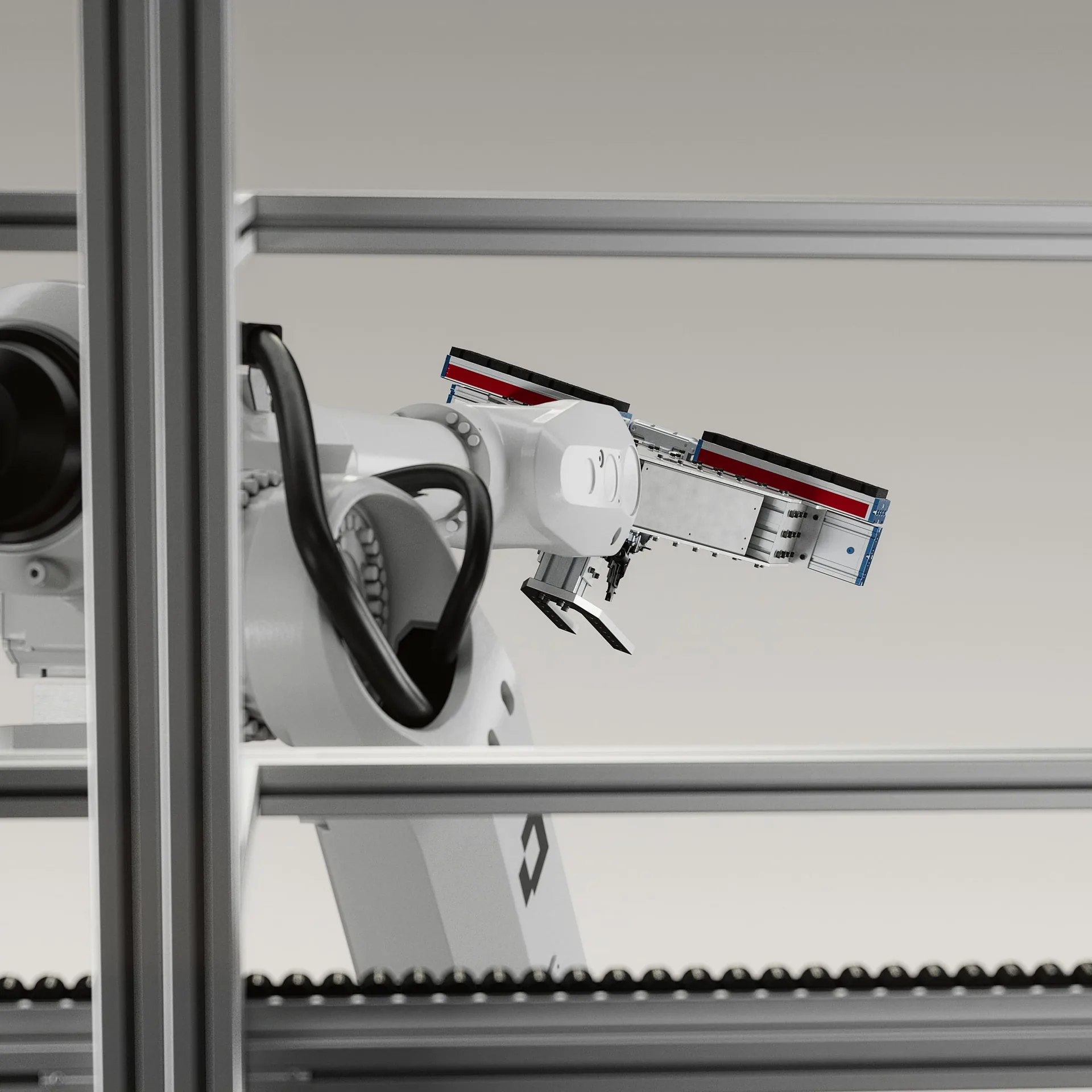 AUAR MicroFactory 3D render, wide framing showing full system layout