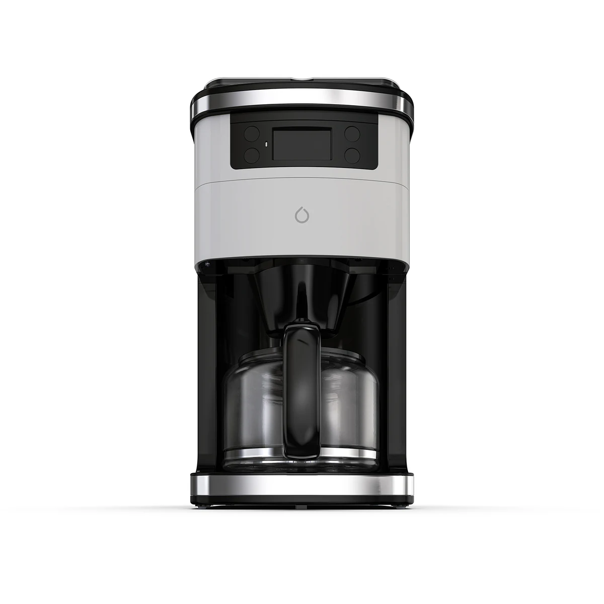 Smarter AM coffee machine low front 3D product render in grey, finished pass