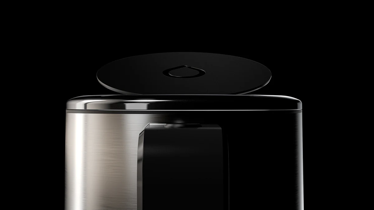 Smarter iKettle, rear 3D product render showing base connector