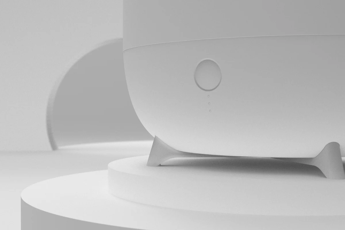 Duux Neo humidifier, base detail close-up render