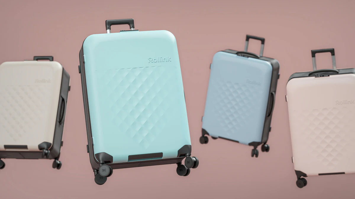 Rollink Flex 360 collapsible suitcase, product CGI by XO3D, from a project that also supplied colourway imagery for the client's own site colour selector