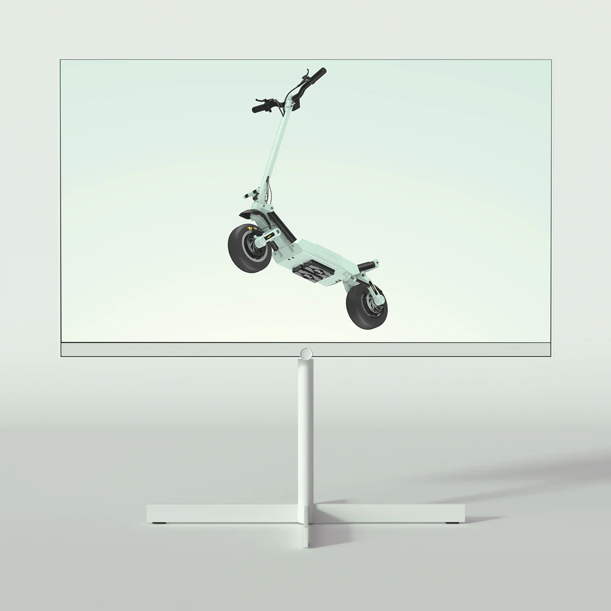 Flash Motors Infinity X scooter, mint colourway mockup render