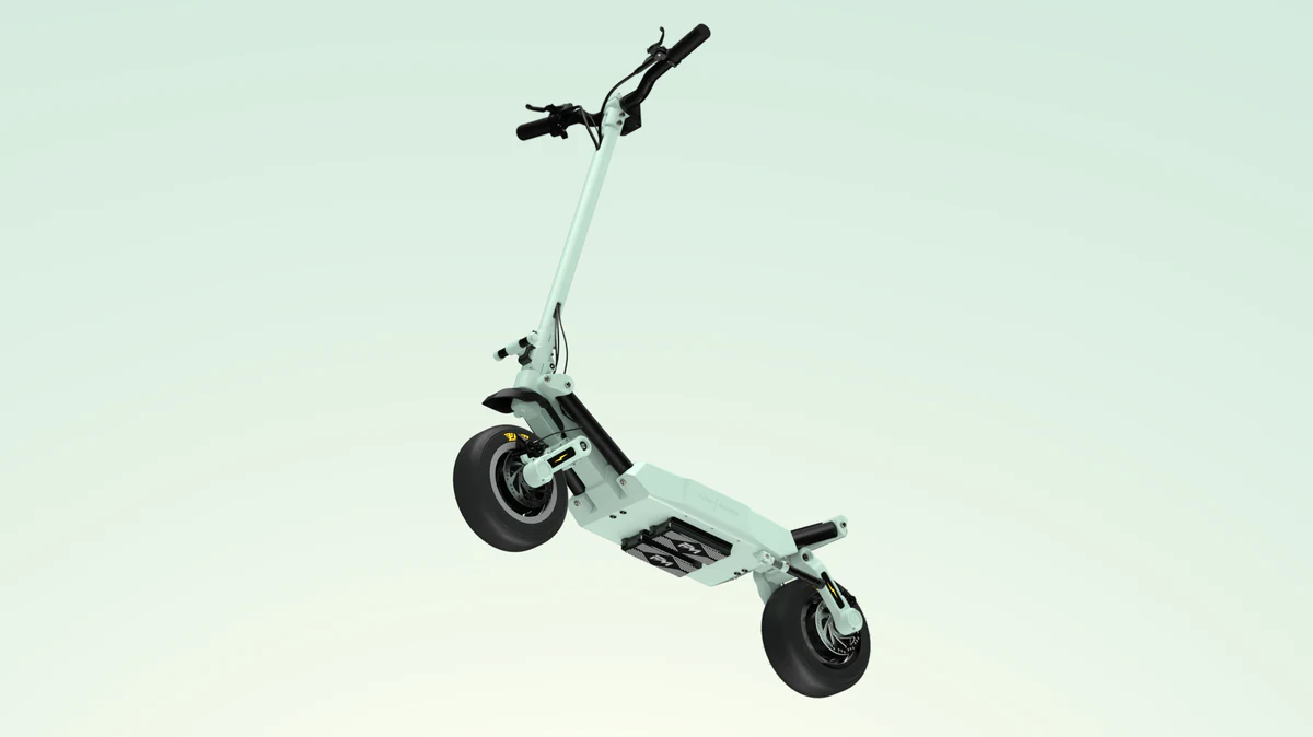 Flash Motors Infinity X scooter, full-view light gradient render