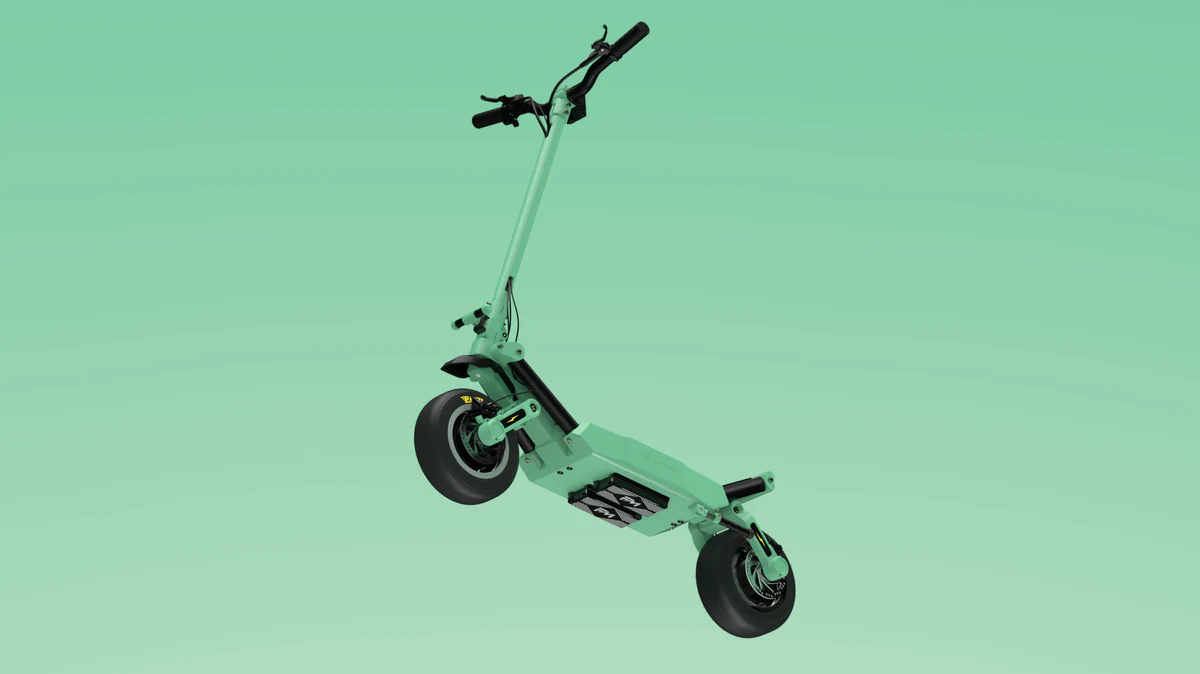Flash Motors Infinity X scooter, green colourway product render