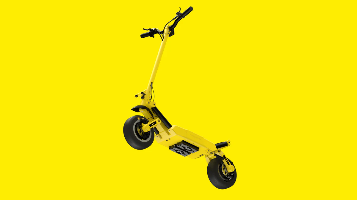 Flash Motors Infinity X scooter, yellow colourway product render