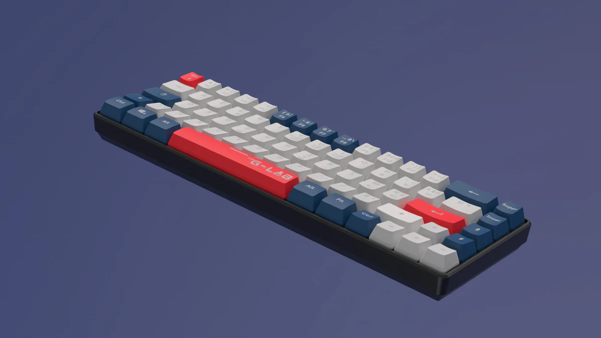 G-Lab Keyz Hydrogen 4K still, blue colourway