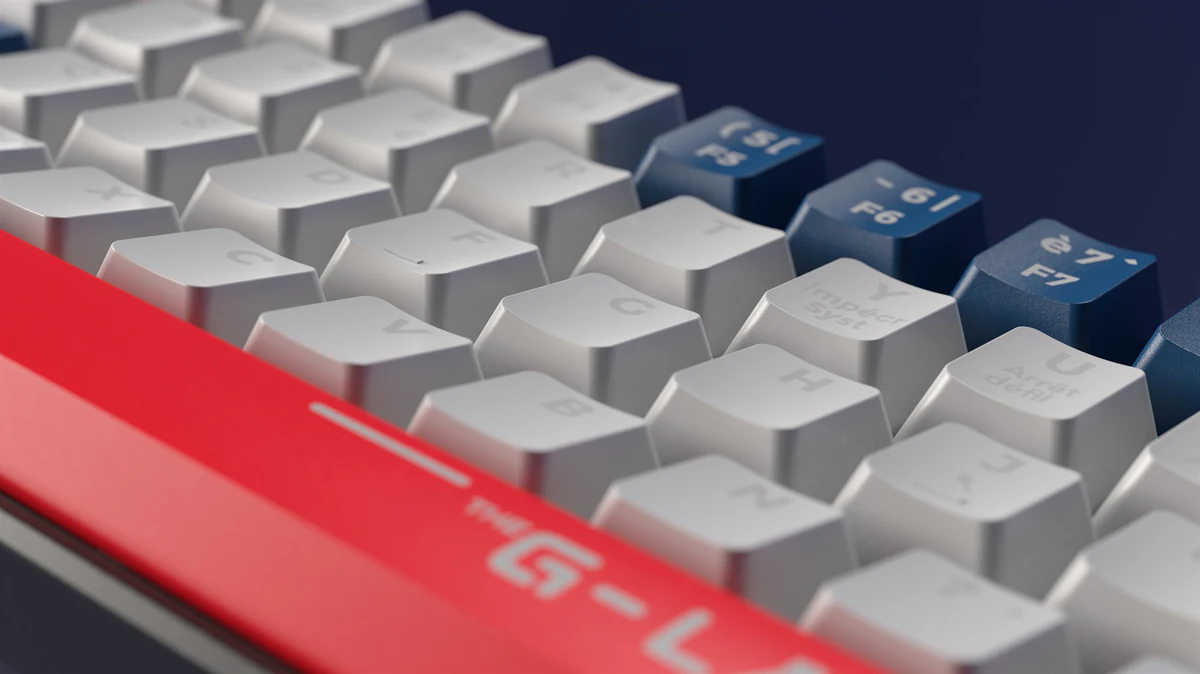 G-Lab Keyz Hydrogen close-up, blue with red accent