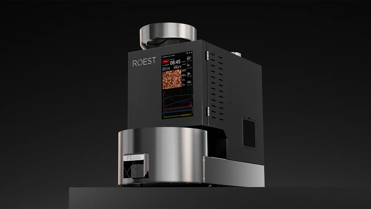ROEST P3000 coffee roaster CGI hero render