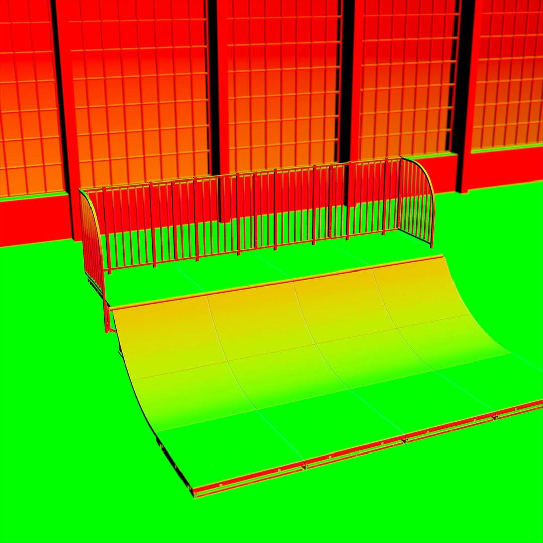 Nanuskate normals pass, surface direction technical render