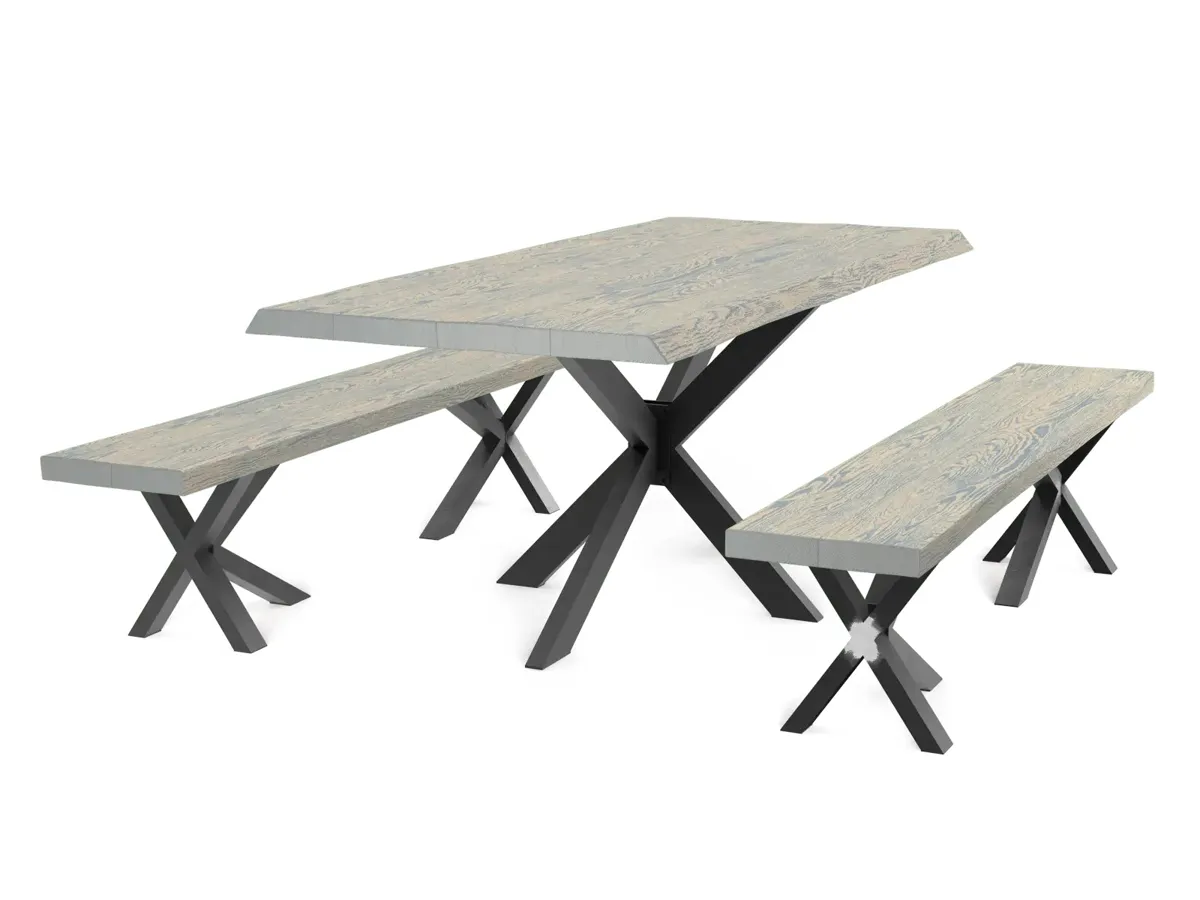 Spider frame unwelded, rustic live edge, grey wash