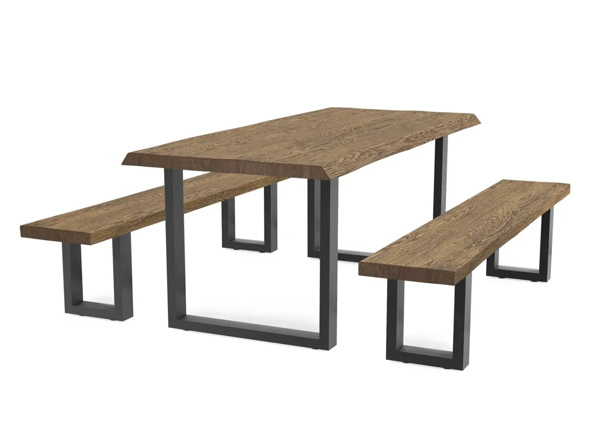 Square frame unwelded, rustic live edge, jacobean