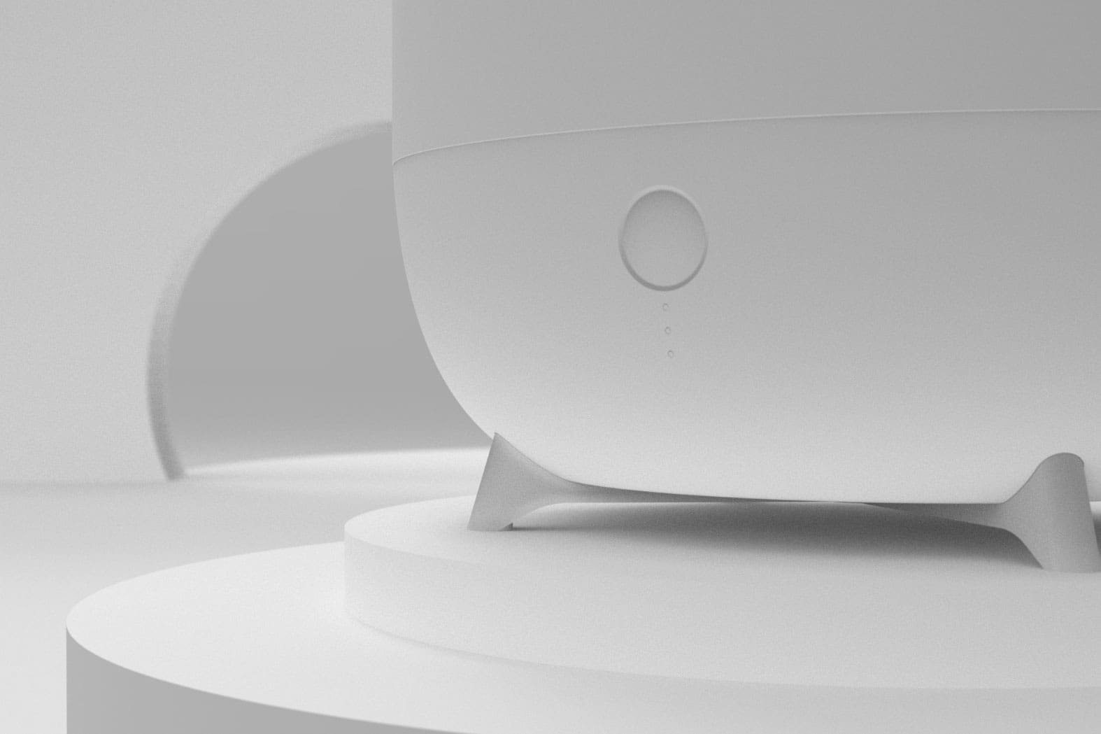 Duux Neo humidifier — base detail close-up render