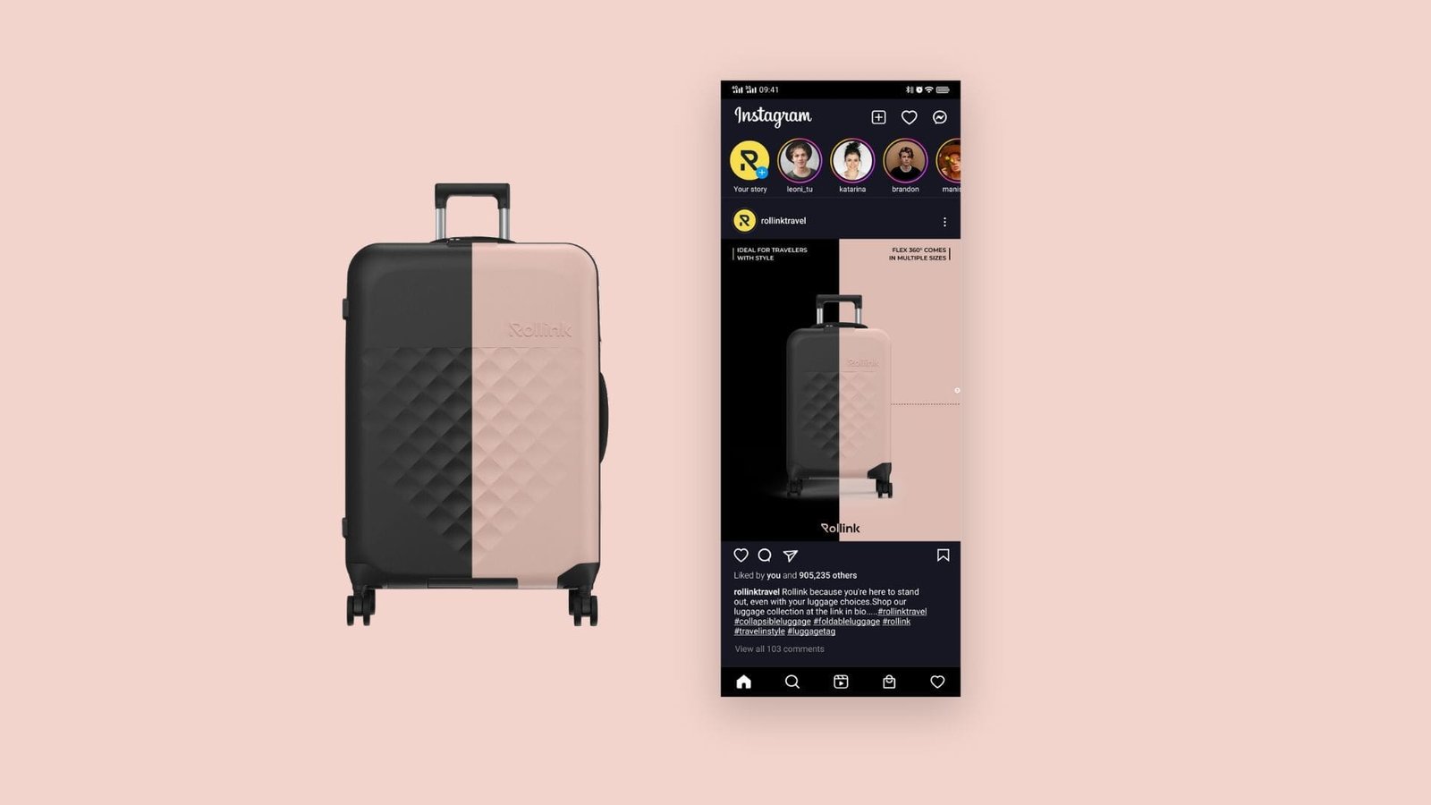 Rollink Flex 360 — Instagram preview composition