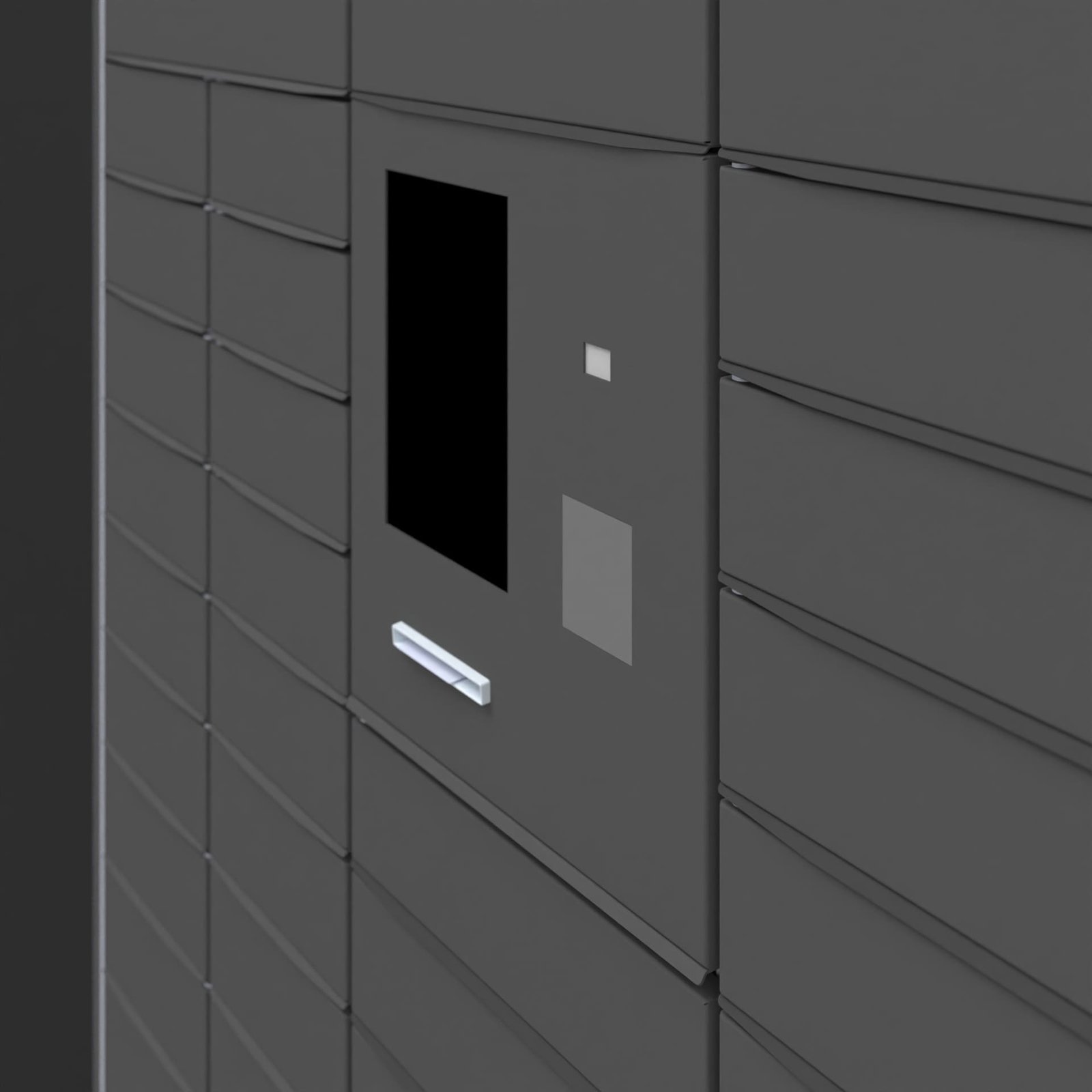 Bloq.it Smart Locker — touchscreen close-up render