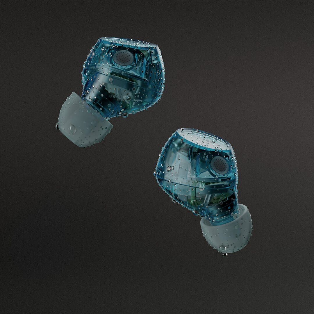 Sony WF-C710 — Blue colourway IPX water-resistance CGI still