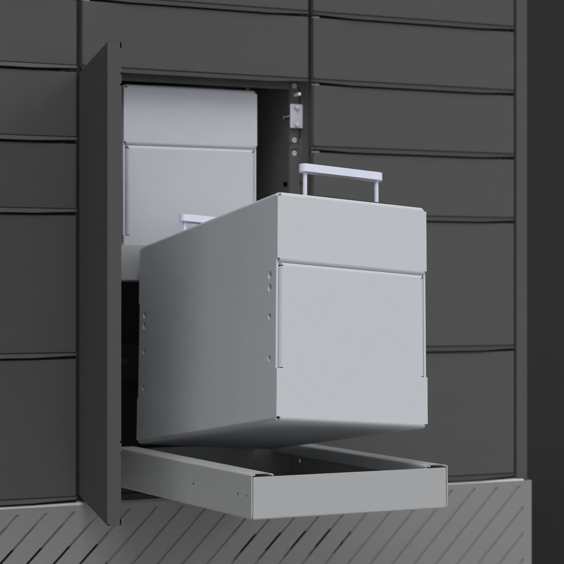 Understand how to transform photos into 3D models - Grey card of smart locker renders