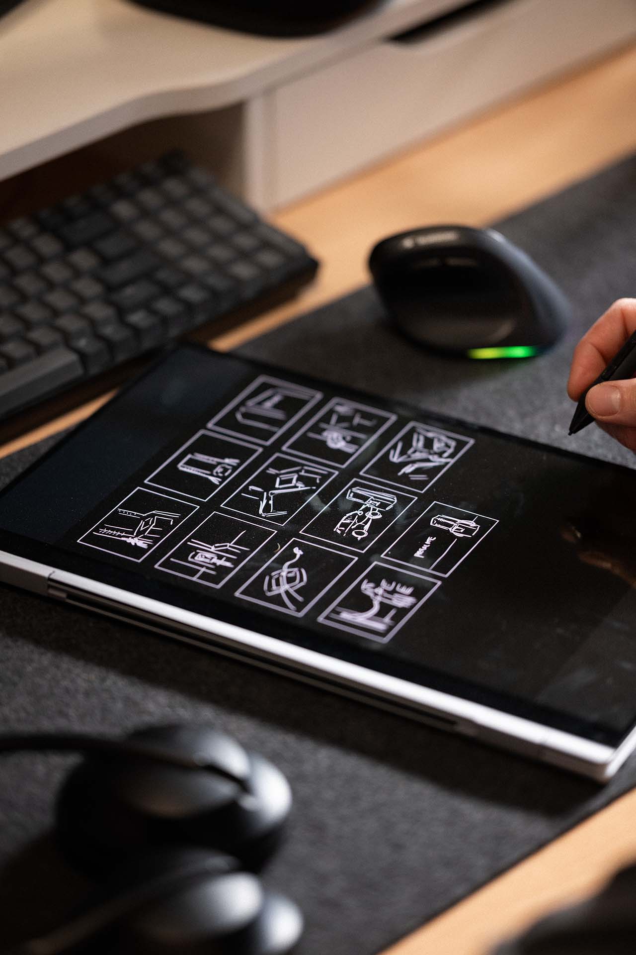 Storyboarding in XO3D office for product video